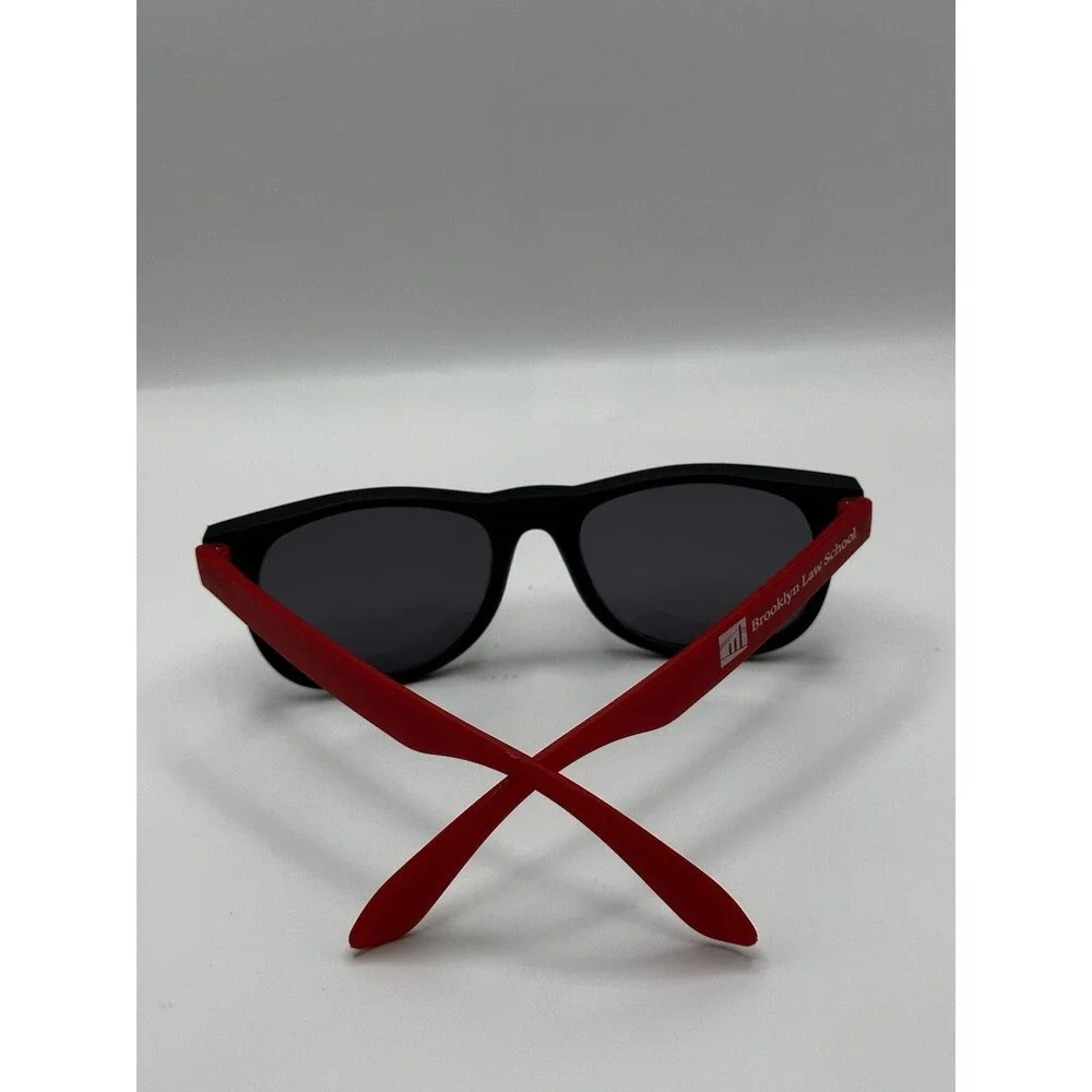 Brooklyn Law School Promo Sunglasses Black Frame Red Arms Used
